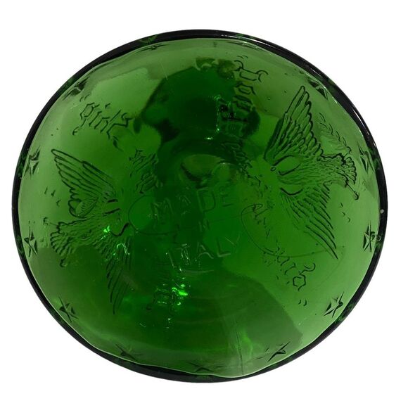 Vintage ITALIAN GLASS CAPTAIN'S DECANTER - Green - "DON'T GIVE UP THE SHIP" - Picture 6 of 10